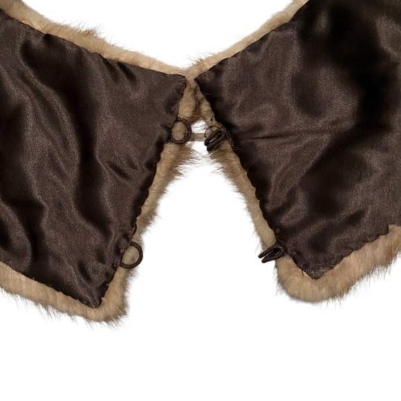 Vintage 50’s Brown Mink Fur Collar Mobwife Real Minx - Picture 13 of 13
